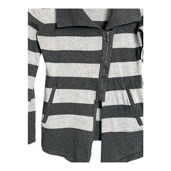 Athleta XS Sweater Full Zip Striped knit Jacket Athleisure - Picture 2 of 6